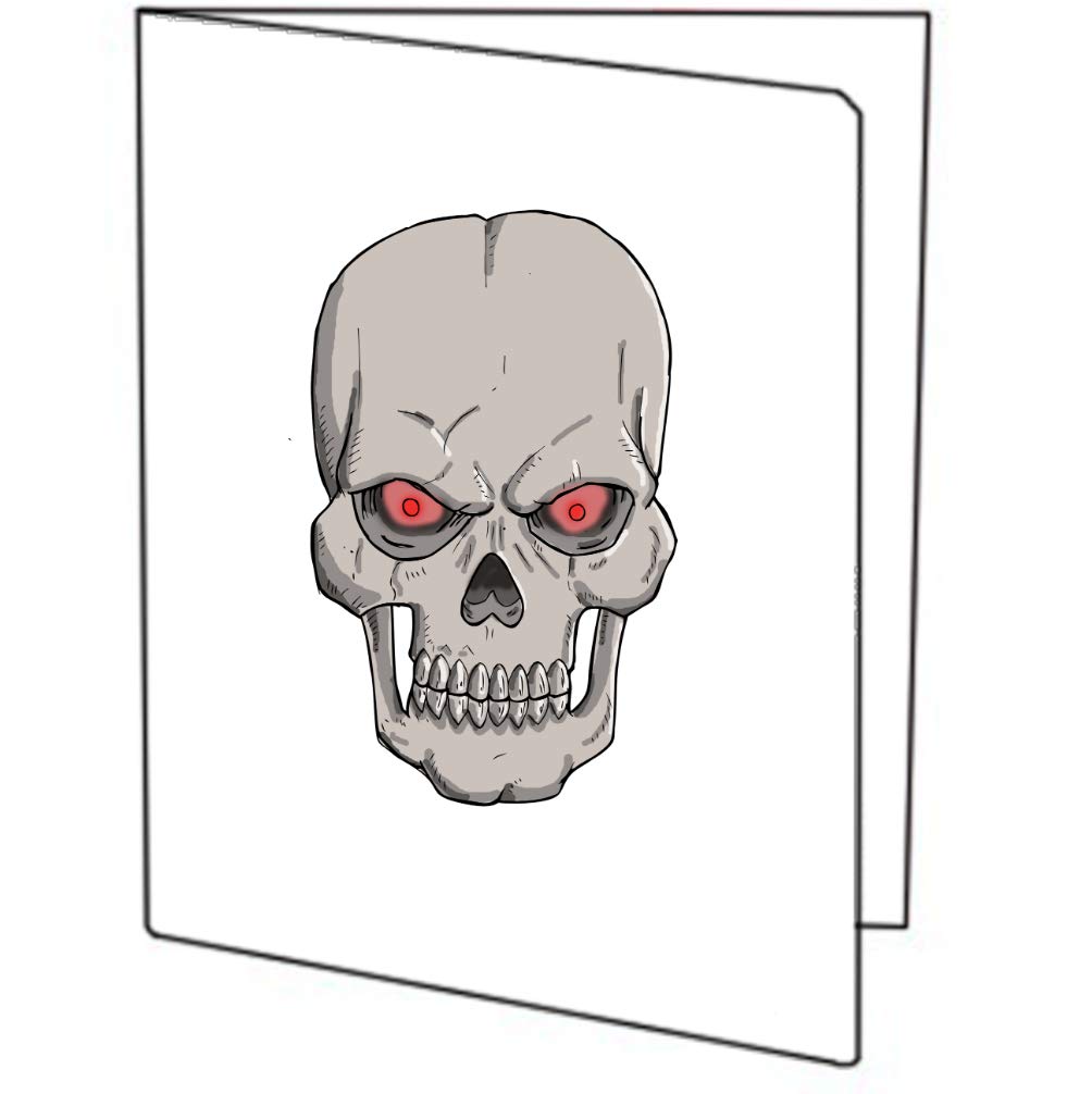 Undead Lord Skull Red Eyes Art 3-Pack Printed 9x12 Pocket Folders for School, Office, and Gaming Storage