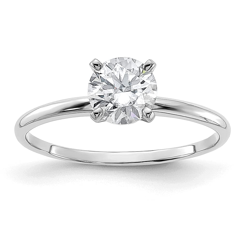 14K White Gold 3/4 Carat Round Moissanite Solitaire Engagement Ring for Women - Elegant Fine Jewelry Gift for Her - Perfect for Proposals, Anniversaries & Special Occasions
