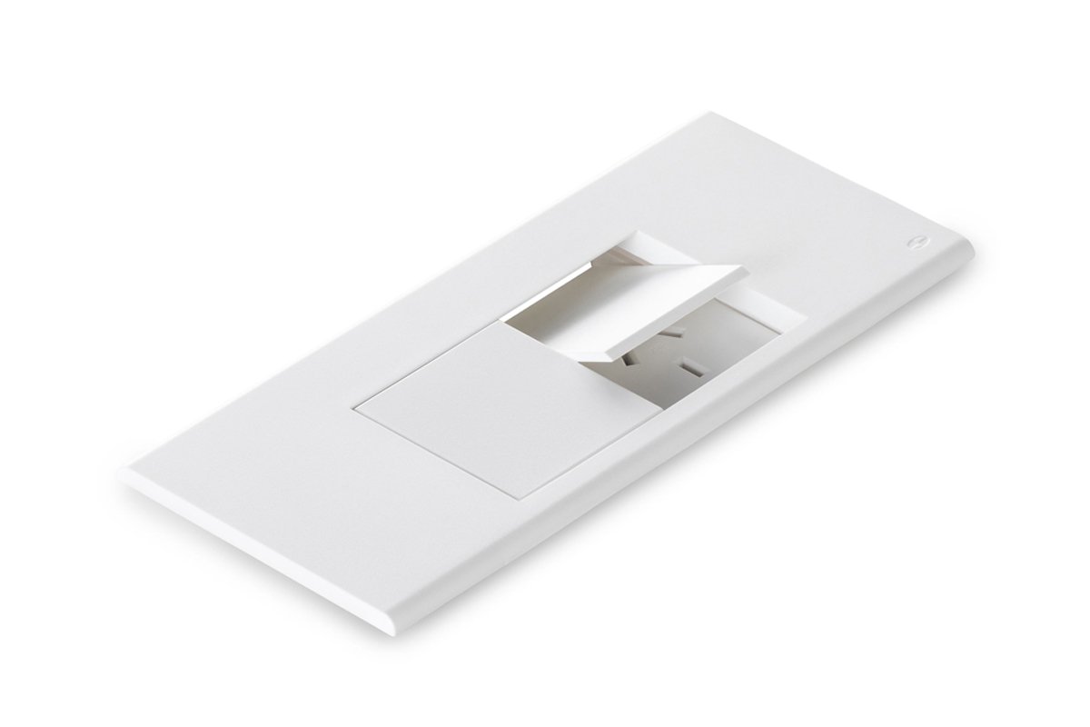 CMS Flip Surface Mount Electrical Box - White (2 Power Outlets) - Ideal for Home, Office & Commercial Wiring Installations