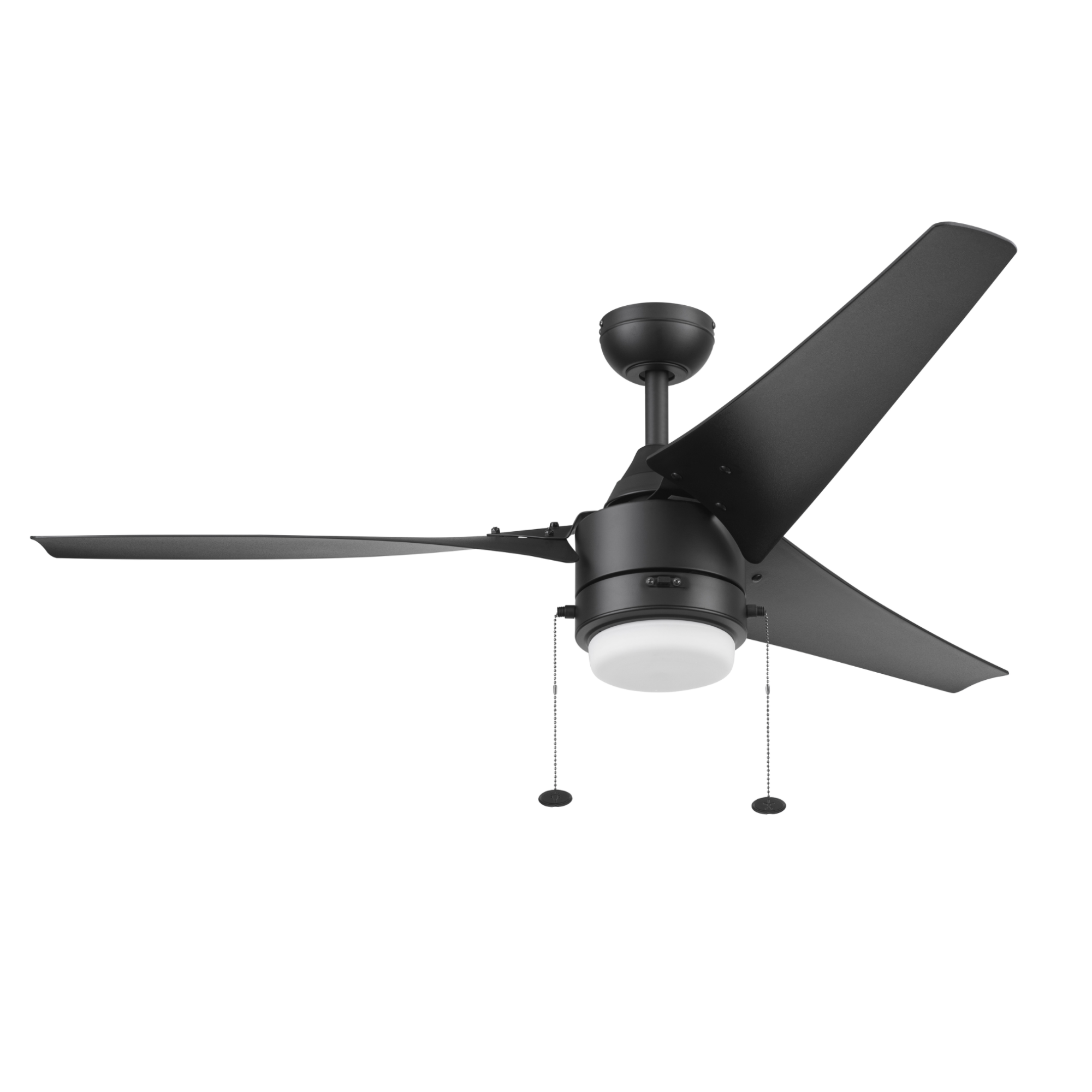 56 Inch Matte Black Ceiling Fan with Pull Chain - Indoor/Outdoor Use for Living Room, Bedroom, Patio & Covered Porch