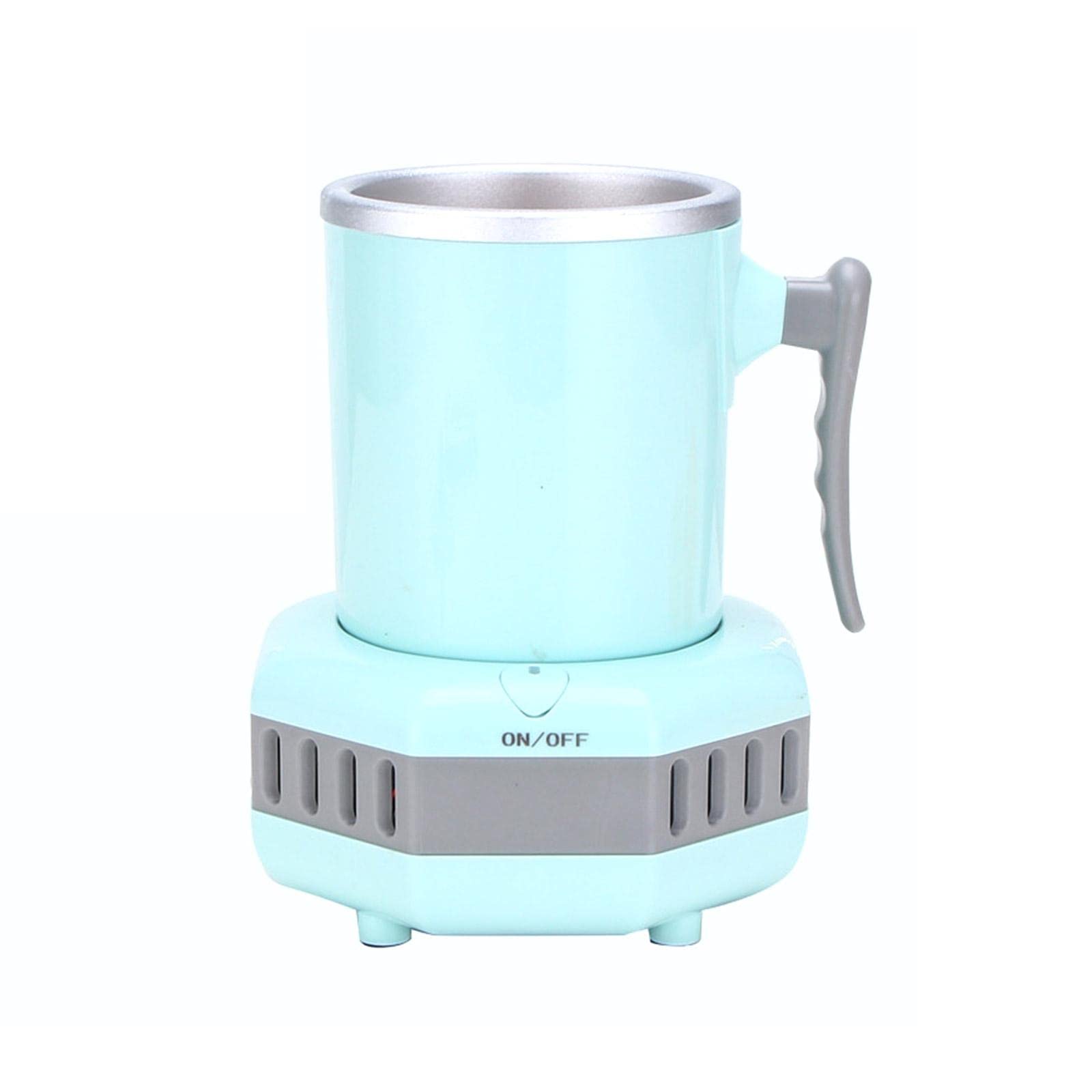 Portable Mini Electric Ice Maker & Beverage Cooler Cup - Dual Heating & Cooling Desktop Mug for Coffee, Tea, Beer, Juice, Milk, Cocoa - Perfect for Office, Home, Travel & Outdoor Use (US Plug)