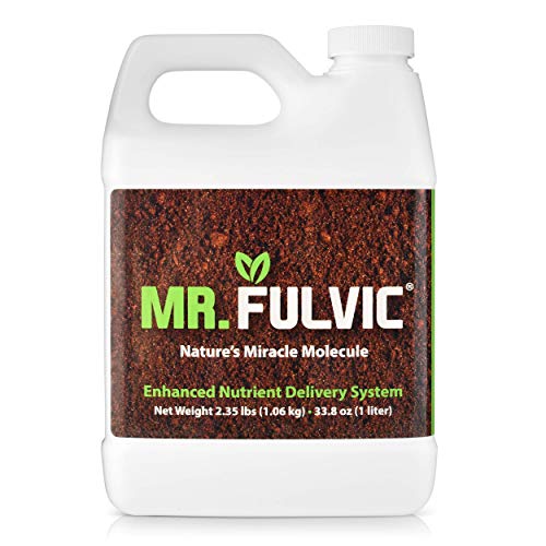 Organic Fulvic Acid Plant Supplement - Mr. Fulvic Natural Humic Soil & Hydroponic Nutrient Booster for Lawn, Garden & Indoor Plants (1 Liter) - Improves Root Growth & Nutrient Absorption for Healthier Plants