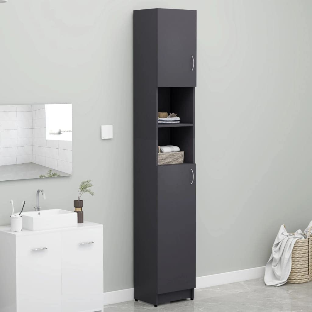 Gray Bathroom Storage Cabinet with Door - 12.6