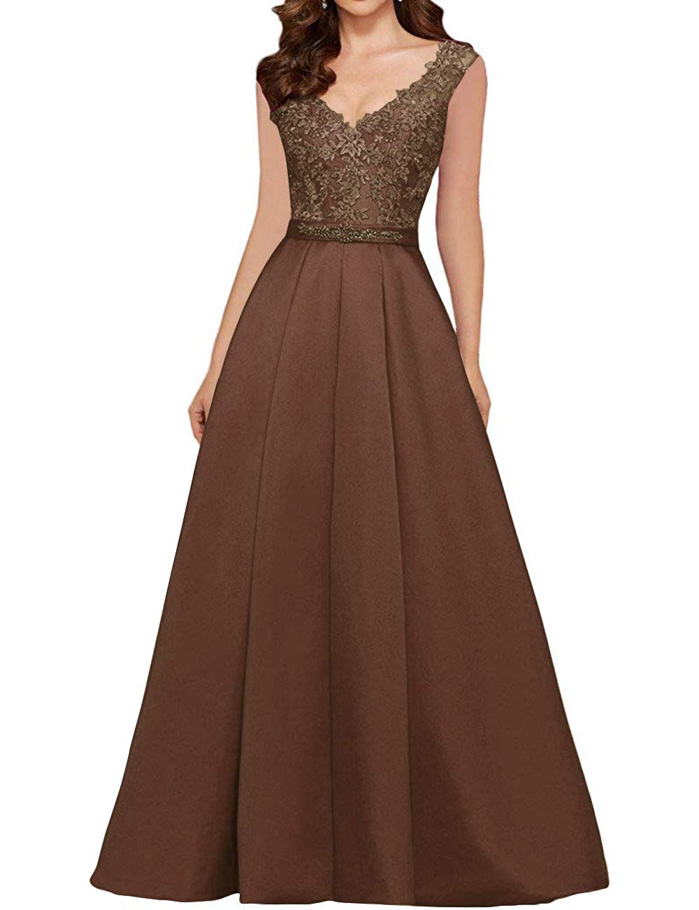 Elegant V-Neck Mother of the Bride Dress - Formal Evening Gown for Weddings, Prom & Special Occasions | Perfect for Wedding Ceremonies, Receptions & Black Tie Events