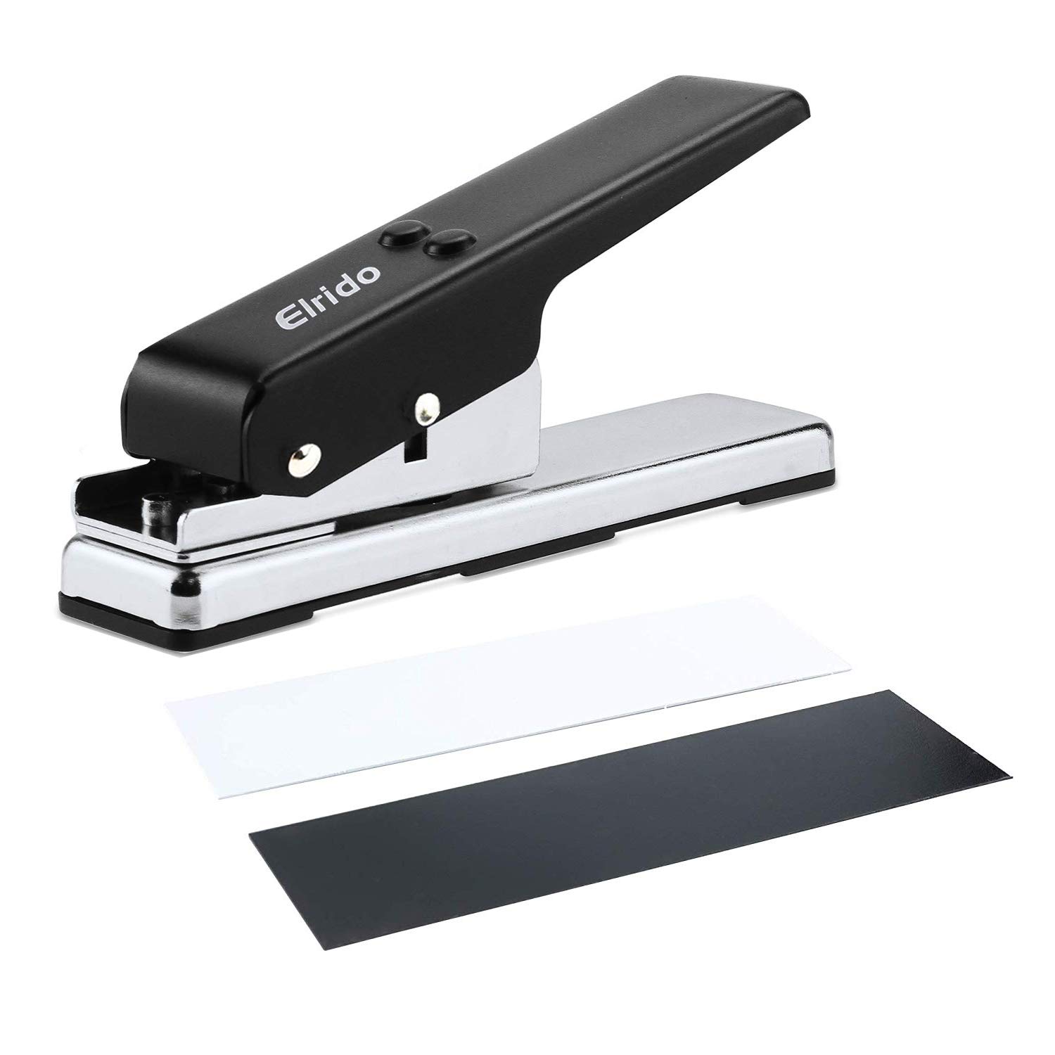Elrido DIY Guitar Picks Maker Punch Tool Kit with 2 Pick Strips - 1.5mm Black Plectrum Punch Card Cutter for Guitar Players | Perfect for Custom Picks, Music Gifts & Crafting Projects