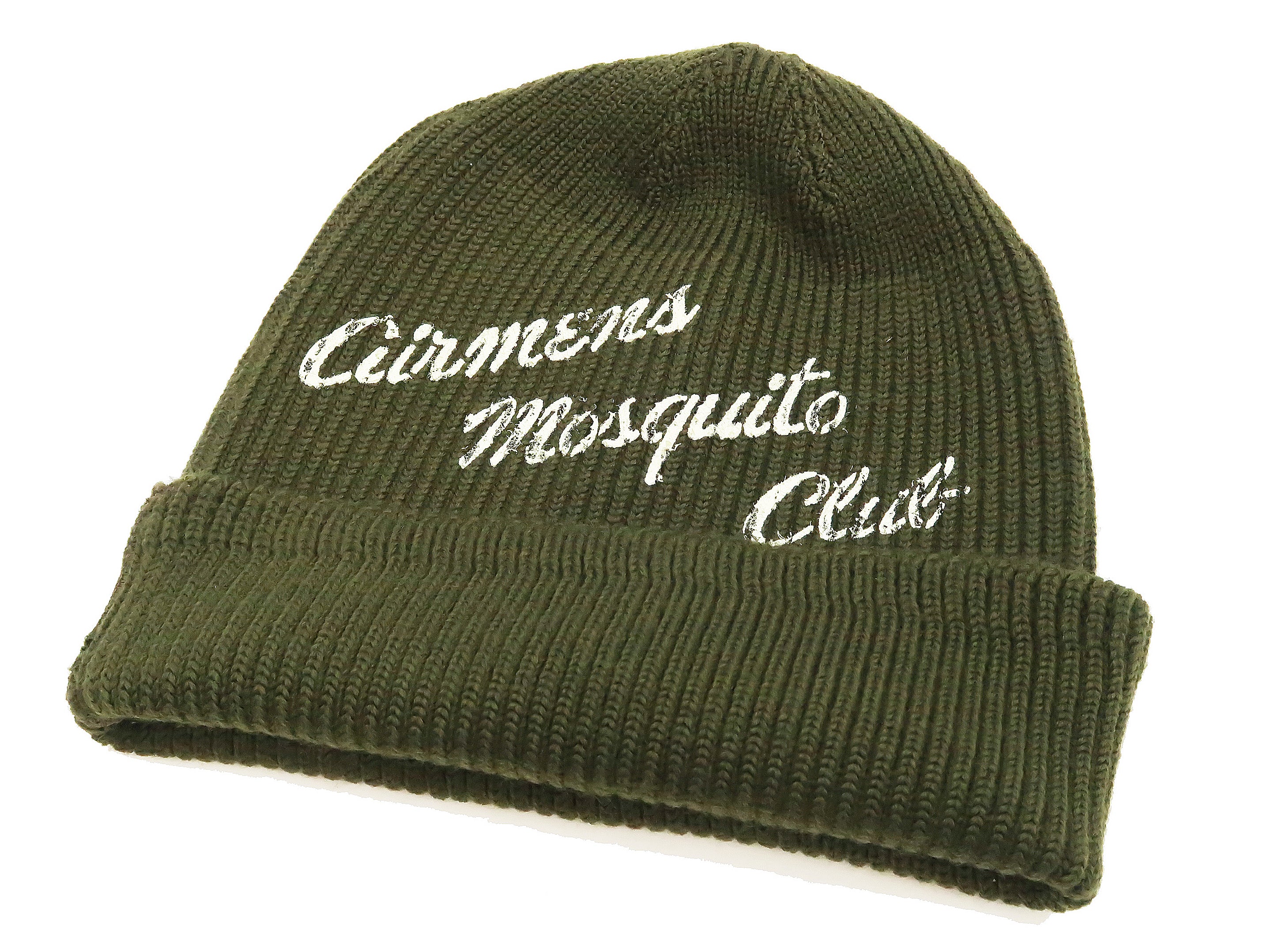Buzz Rickson USAAF A-4 Mechanics Wool Watch Cap - Olive BR02722 | Men's Winter Knit Hat for Cold Weather & Outdoor Activities