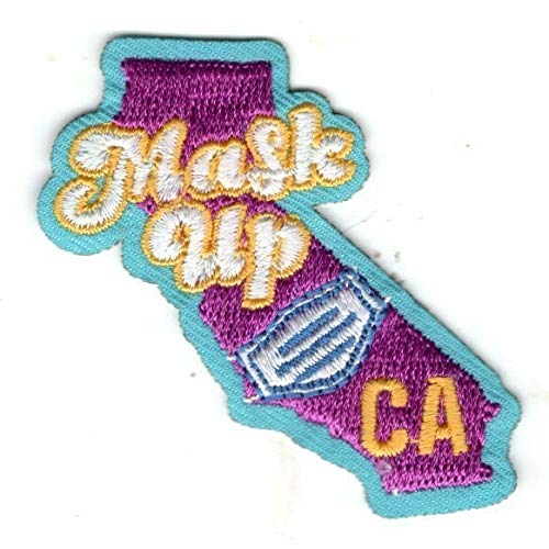 California Face Mask Iron On Patch - DIY Custom Embroidered Applique for Jackets, Hats & Bags - Perfect for Costumes, Gifts & Fashion Accessories