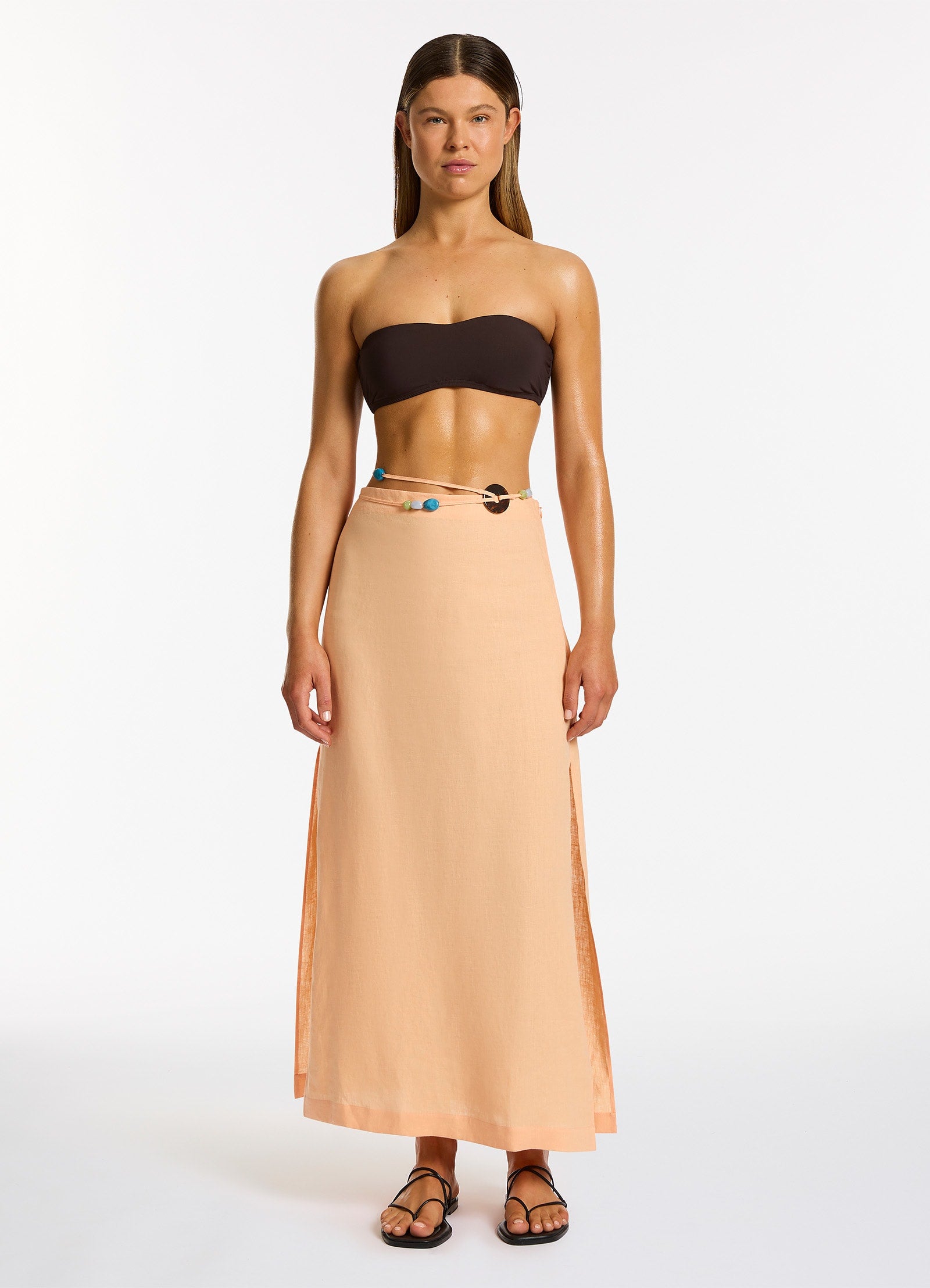 Mattala Women's Straight Skirt in Peach - Elegant Office Wear & Casual Outfit for Everyday Style