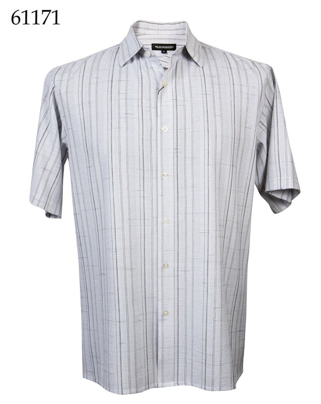 Bassiri Men's Casual Short Sleeve Shirt 61171 - Breathable Cotton Comfort Fit for Summer, Outdoor Activities & Office Wear