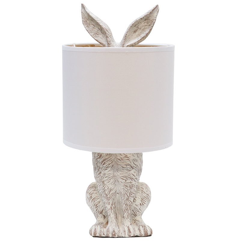 Bunny Table Lamp - Stone White Ceramic Night Light for Kids Room, Nursery, Bedroom Decor | Cute Animal Desk Lamp for Reading & Cozy Ambience