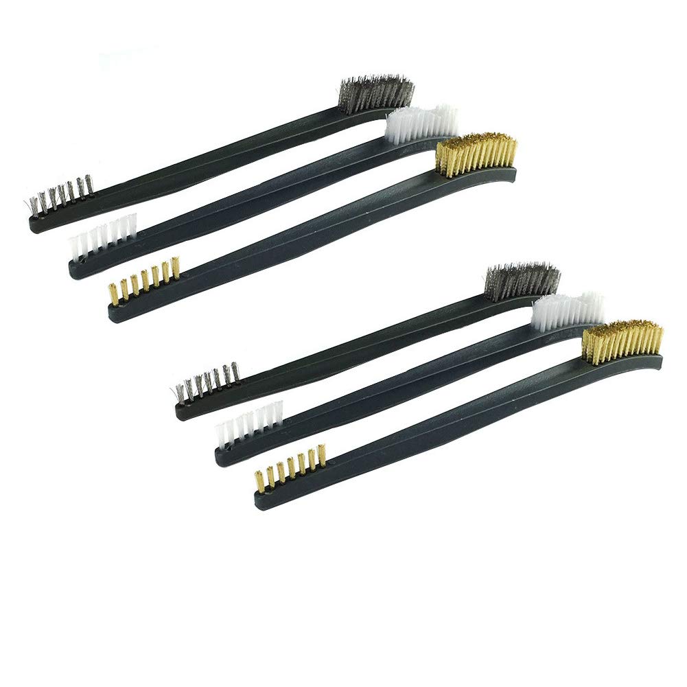 Chiloskit 6-Piece Double Ended Tube Gap Cleaning Brush Set - Brass Wire Brushes for Tight Spaces, Gun Cleaning & Hard-to-Reach Corners (6 Brushes) - Perfect for Firearm Maintenance, Plumbing, Automotive & DIY Projects