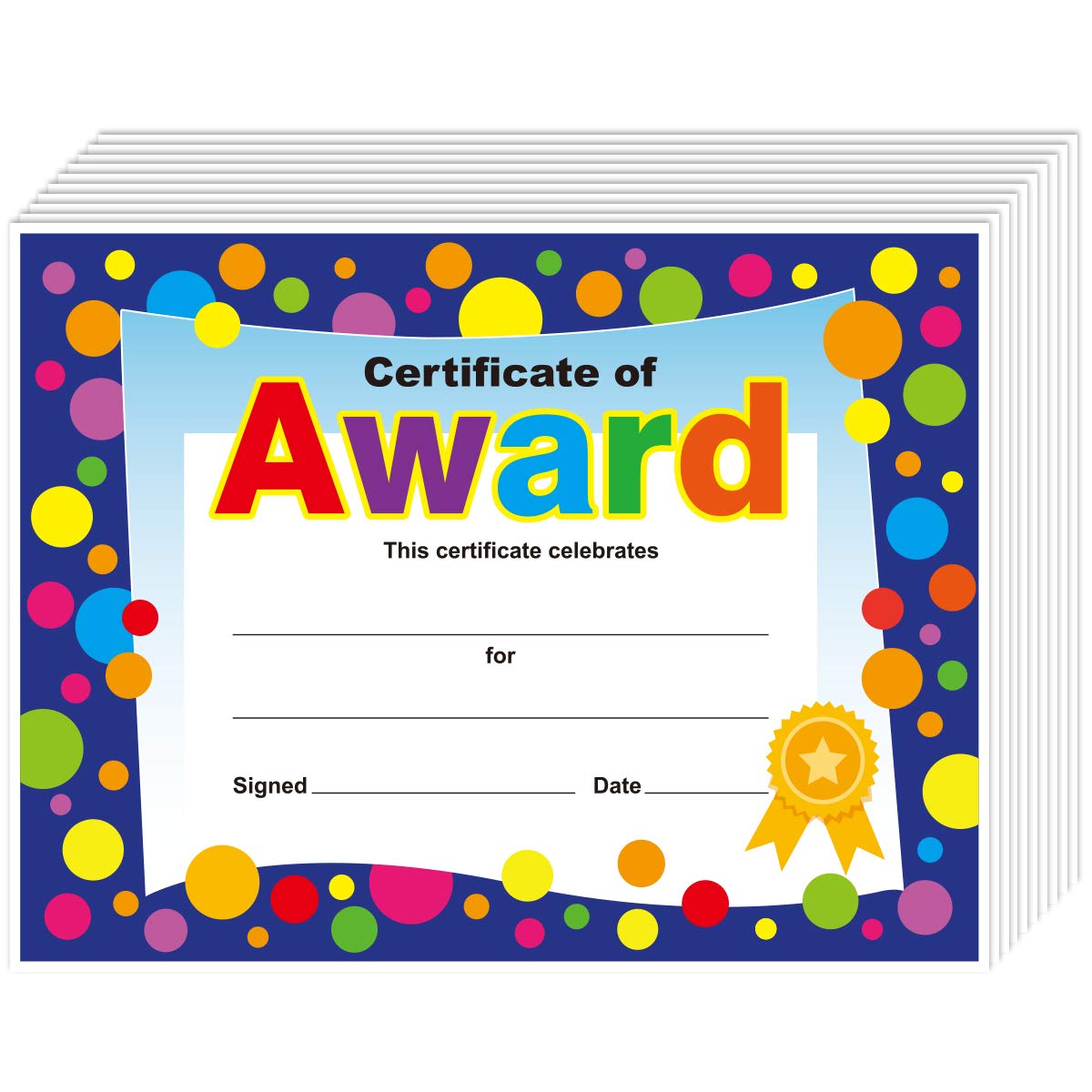 Yoklili 45-Pack Printable Award Certificates for Teachers & Students - 8.5 x 11 Inches Classroom Supplies - Perfect for Back to School, Recognition Ceremonies & Academic Achievements