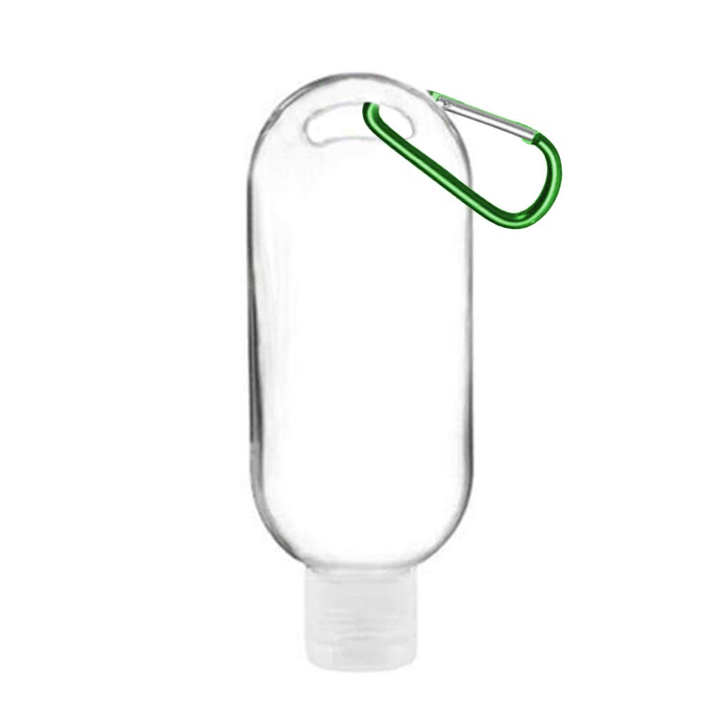 **Leakproof Clear Flip Cap Plastic Bottles - Travel Keychain Containers, Reusable Small Plastic Cups for Cleaning Supplies (Green, One Size) - Perfect for Travel, DIY, and Organizing Small Items**