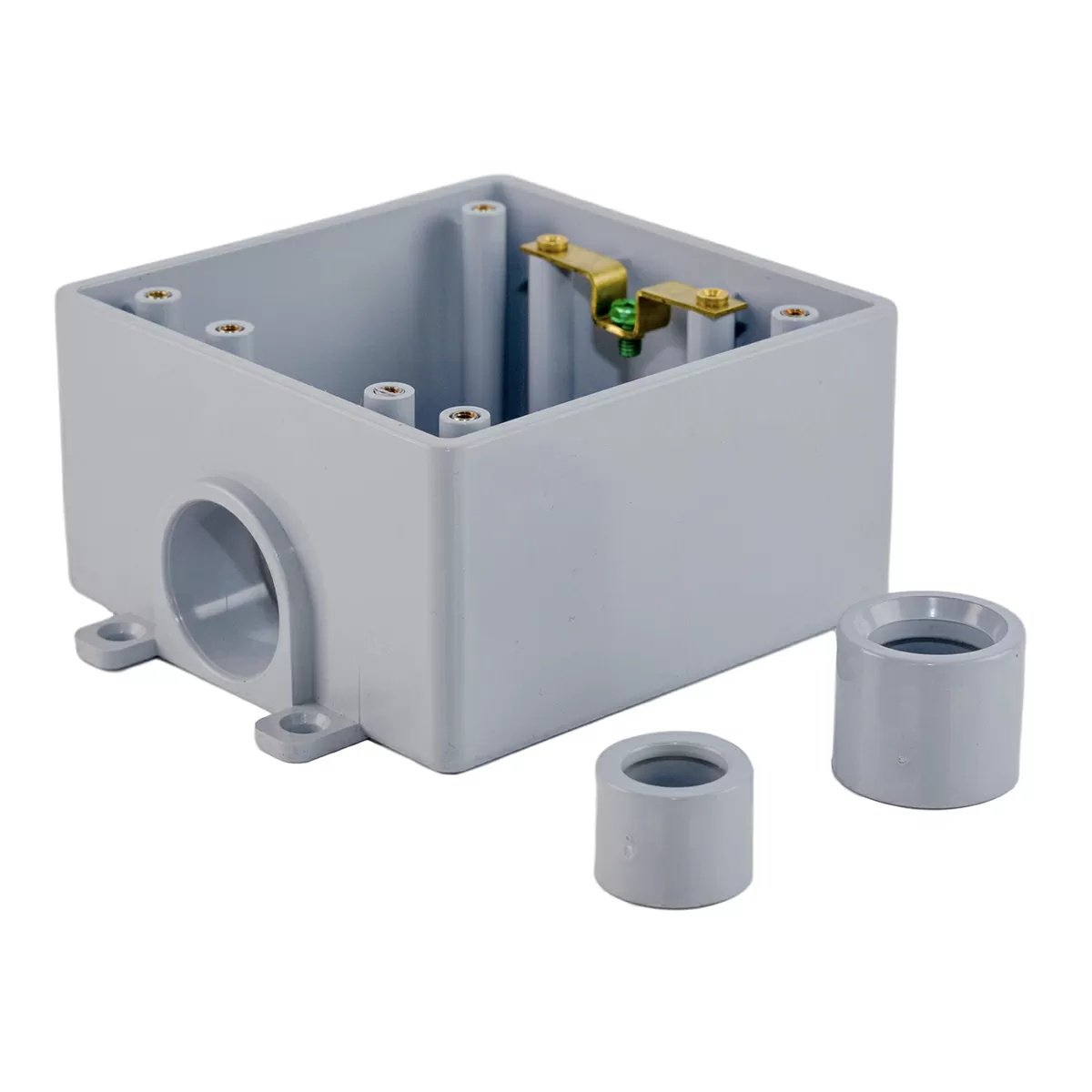 2-Gang PVC Electrical Box for Home Wiring - Heavy Duty, Weatherproof, Easy Installation - Ideal for Indoor/Outdoor Electrical Projects
