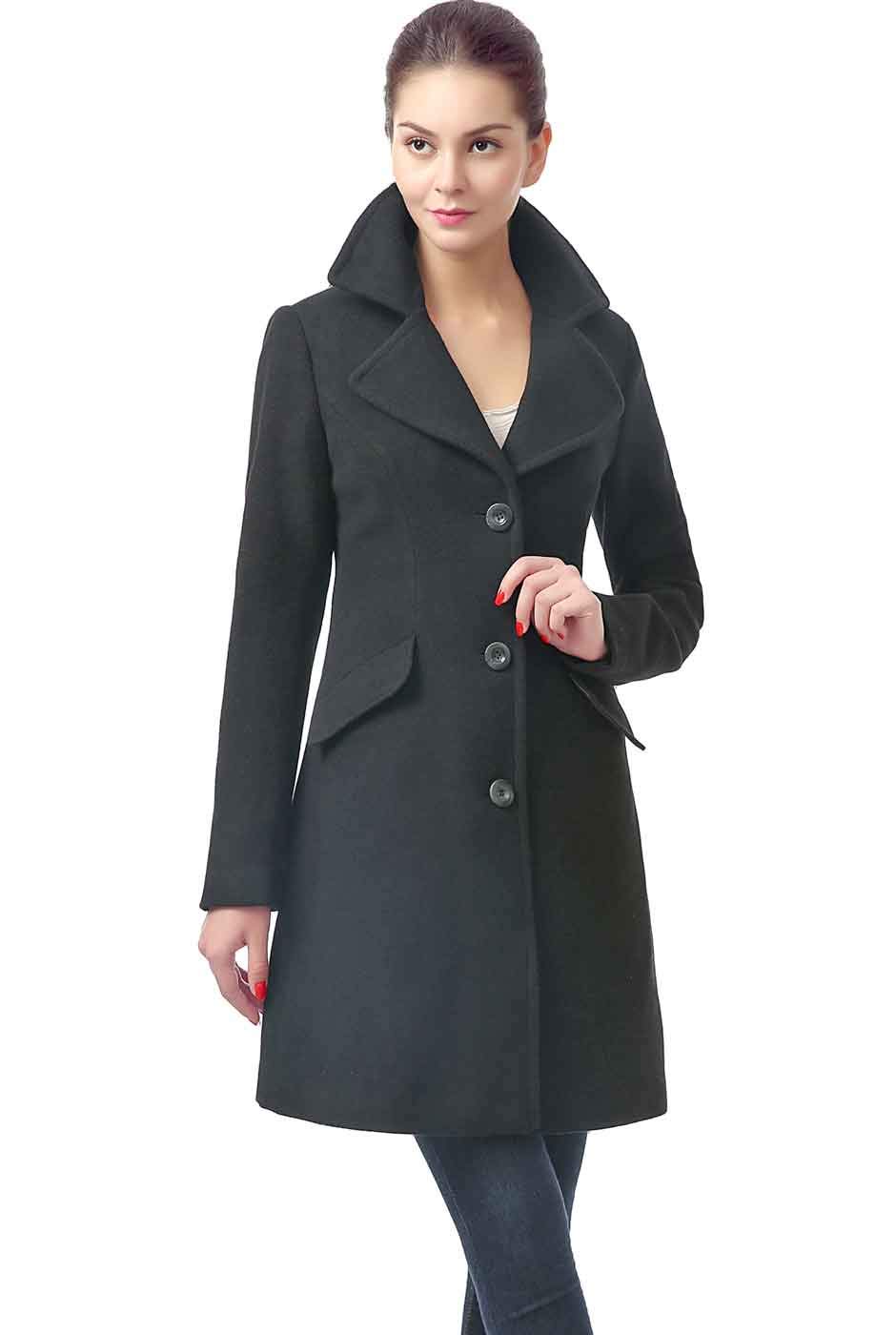BGSD Women's Sasha Wool Walking Coat - Warm Winter Overcoat for Women (Regular & Plus Size) | Perfect for Outdoor Activities, Commuting & Casual Wear