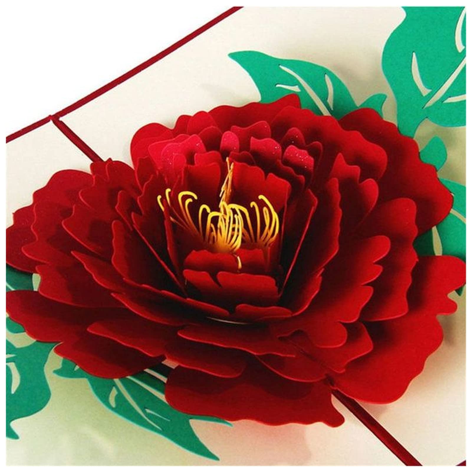 3D Pop-Up Christmas Cards with Envelopes - Elegant Valentines Day, Wedding, Anniversary Greeting Cards for Her - Perfect for Holiday Gifts, Party Invitations & Special Occasions (Red)