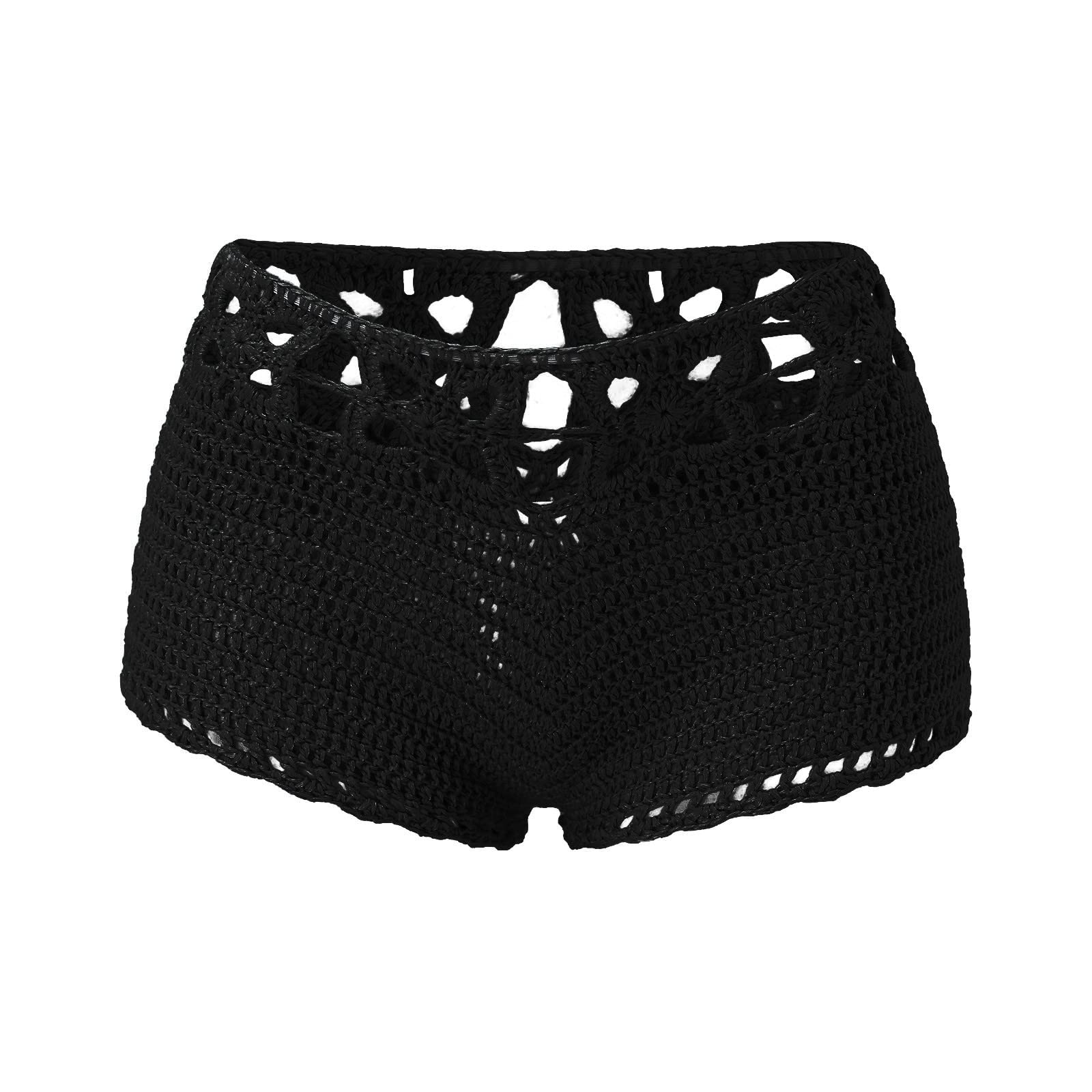 Women's Knit Crochet Shorts - Comfort Elastic Waist Summer Lounge Pants for Beach & Home