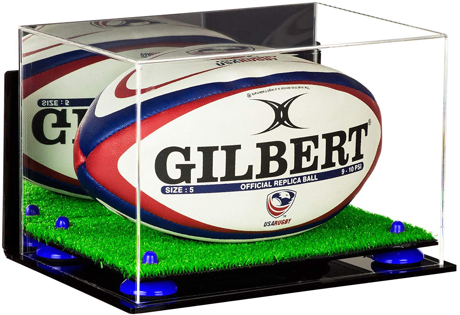 Premium Acrylic Rugby Ball Display Case - Clear Protective Box for Collectibles & Memorabilia - Perfect for Home Decor, Sports Trophies, and Fan Cave Displays