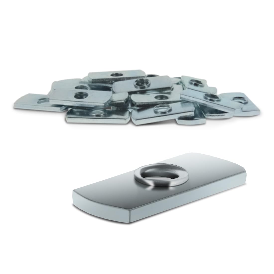 10 Series 1/4-20 Centered Slide T-Nuts (25 Pack) - Heavy Duty Steel Hardware for 1