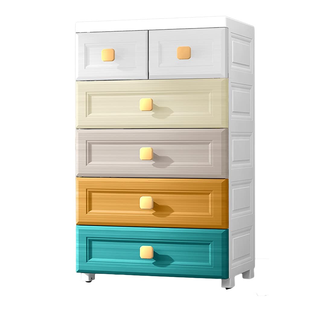 ZHAOSHUNLI 3-Tier Rolling Storage Cabinet - Thickened Plastic Kids Wardrobe, Multi-Layer Organizer for Toys, Clothes & Household Items (Colorful) - Perfect for Bedroom, Playroom & Nursery Organization