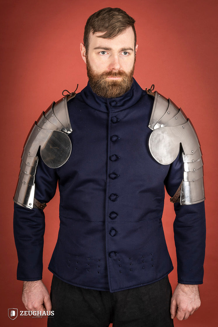 1400-1450 Polished Pauldrons 1.6mm - Medieval Armor Shoulder Guards for LARP, Cosplay & Renaissance Fairs