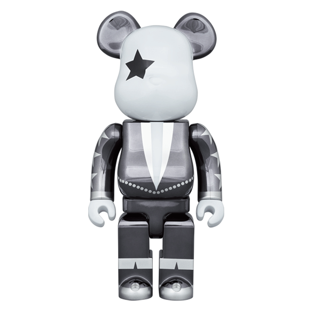 1000% Bearbrick Kiss Star Child Chrome Version - Limited Edition Collectible Art Toy for Display & Home Decor, Perfect for Anime Fans and Vinyl Figure Collectors