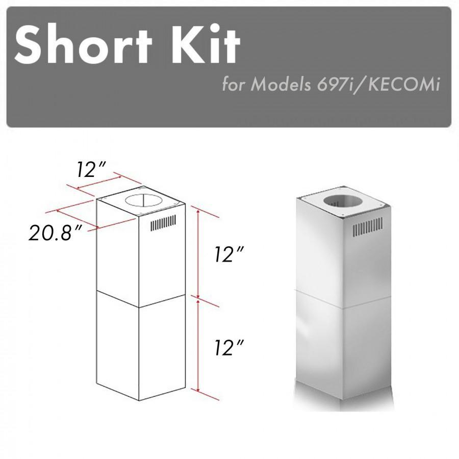 ZLINE 2-Piece 12-Inch Short Chimney Kit (SK 697i/KECOMi) - Perfect for Range Hood Ventilation & Kitchen Exhaust Systems