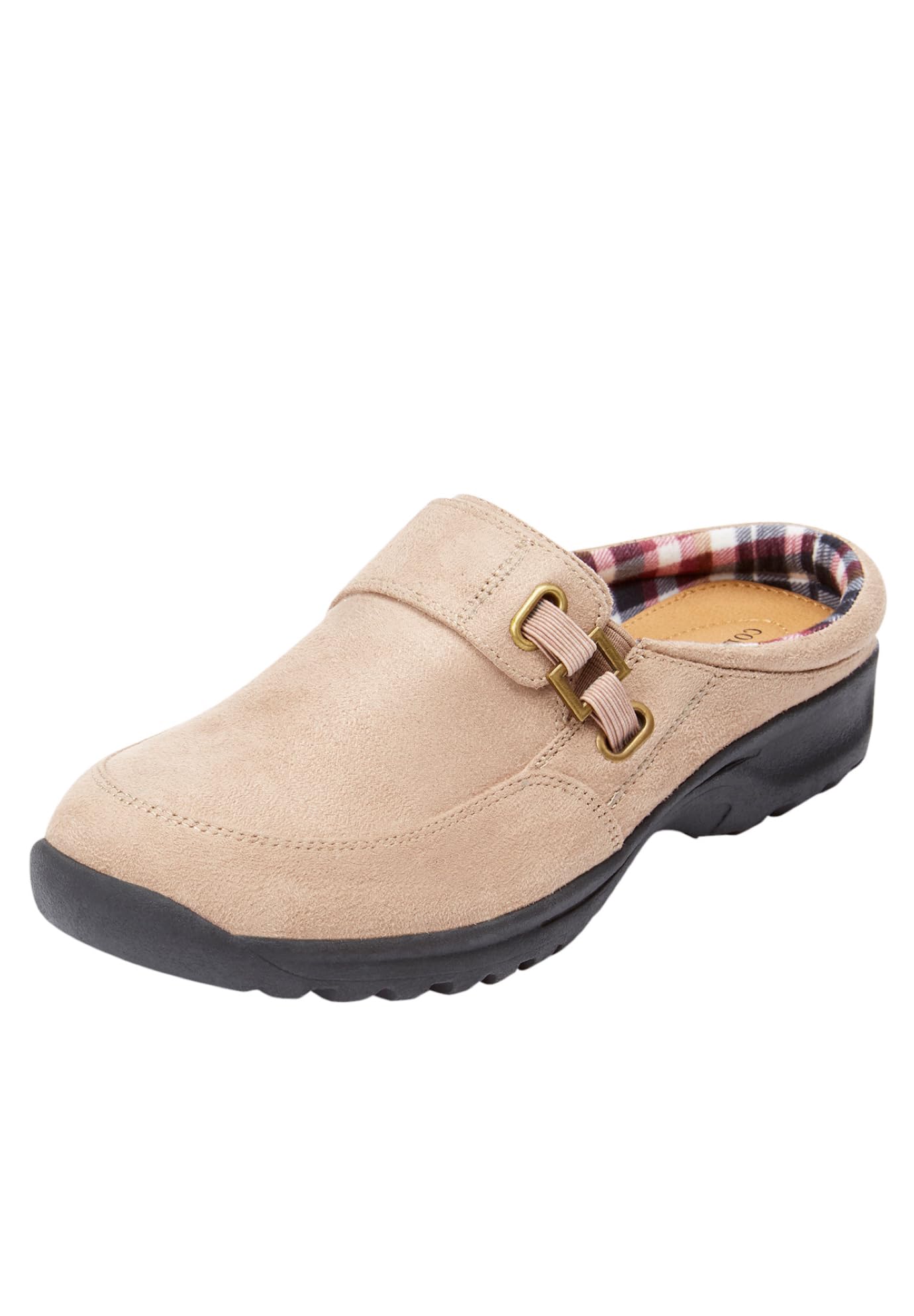 Comfortview Women's Wide Width Joy Mule Slip-On Shoes - Comfortable & Stylish House Slippers for Relaxing at Home, Lounging or Running Errands