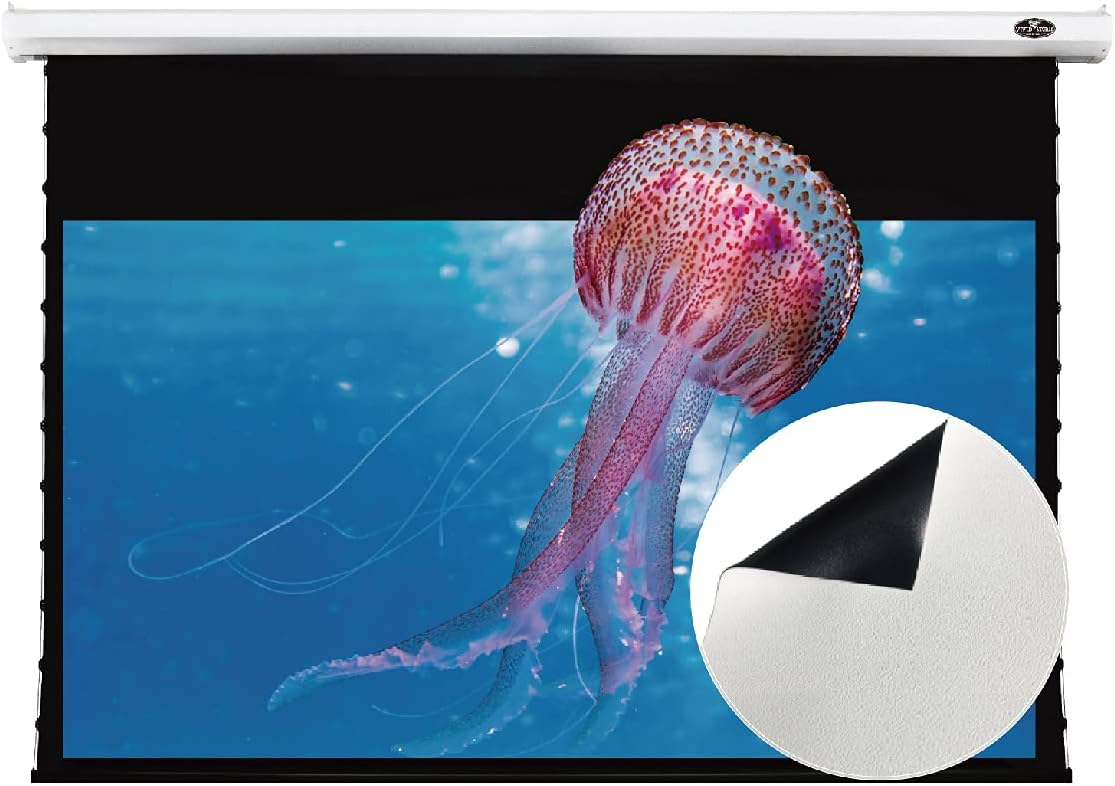 VIVIDSTORM Deluxe Electric Tab Tensioned Pull Down Projector Screen - Classic Version | 30%-50% Duty Free Clearance | Ships Fast from Arizona Warehouse | Perfect for Home Theater, Office Presentations & Outdoor Movie Nights