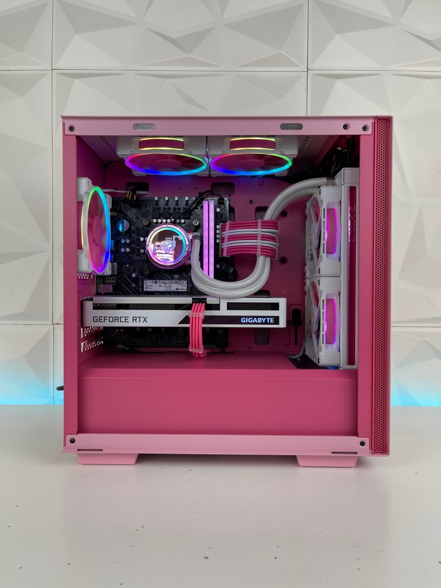Best Gaming PC with Ryzen 5 7600/7600X | RTX 4060/4060 Ti/4070/5070 & AMD RX 9070/9070XT | 32GB DDR5 RAM | Pink Pixel Design - Perfect for Esports, Streaming & 4K Gaming