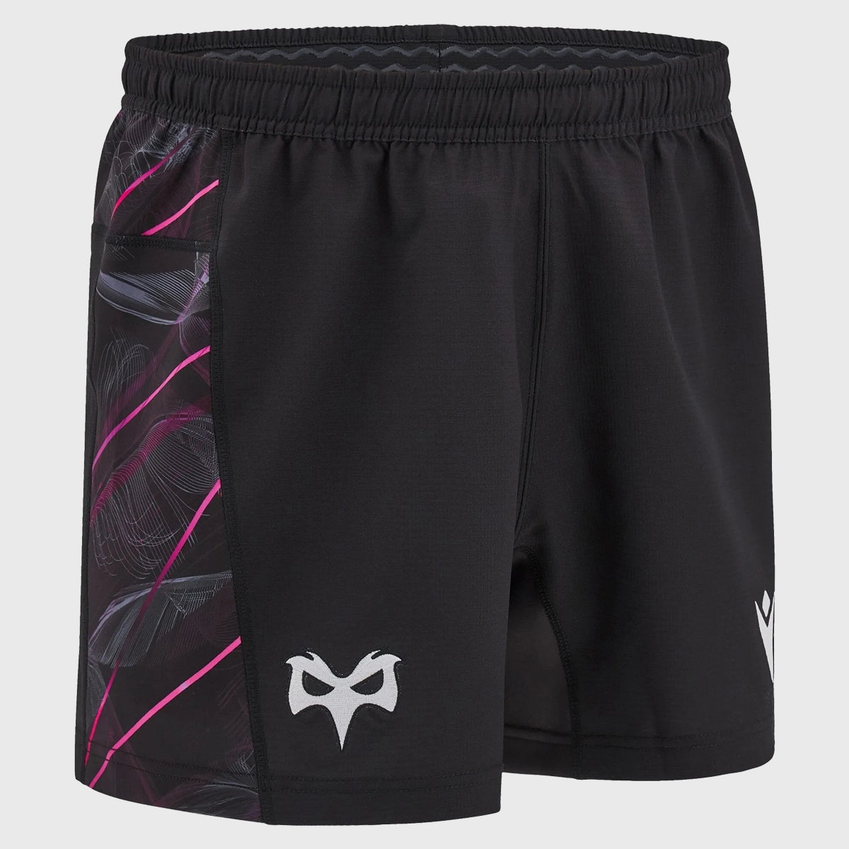 Macron Ospreys Men's Home Rugby Shorts 2024-25 | Breathable Quick-Dry Rugby Shorts for Training & Match | Perfect for Rugby Players & Fans