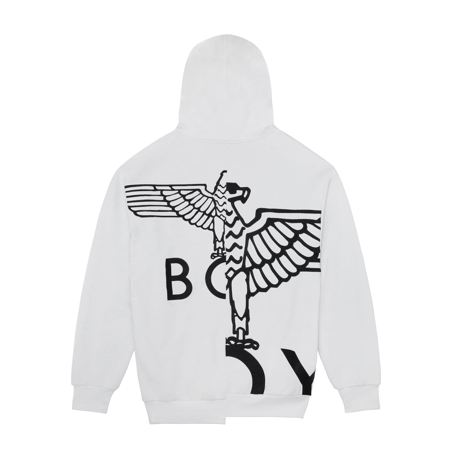 BOY EAGLE TYPO Embroidered Hoodie for Men - Trendy Streetwear Pullover for Casual Outfits & Urban Fashion