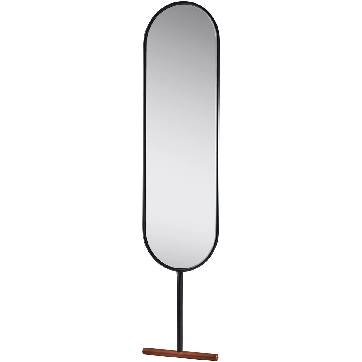 Adesso Willy Full Length Leaning Mirror - Walnut Finish, Adjustable Floor Mirror for Bedroom, Living Room, and Entryway Decor