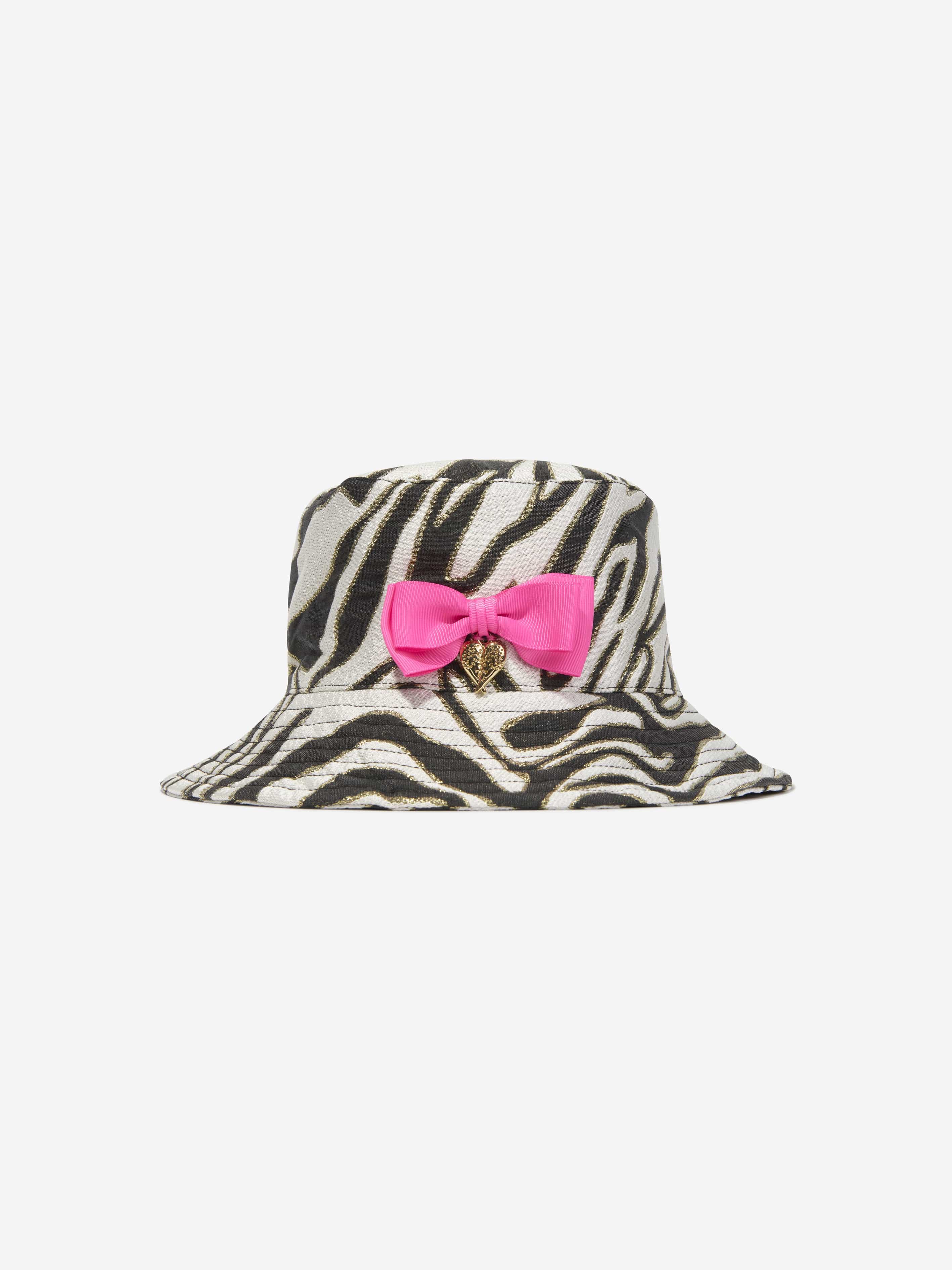 Angels Face Girls Sophie Zebra Print Bucket Hat - White Sun Hat for Toddler & Kids - Perfect for Beach, Park & Outdoor Summer Activities