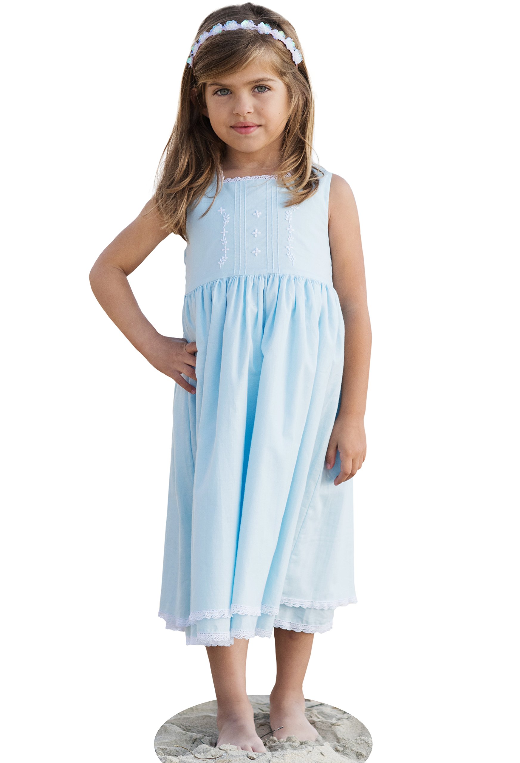 Toddler Girls Summer Dresses - Light Blue Beach & Birthday Outfit for Baby Girls (Size 3) | Perfect for Beach Vacations, Birthday Parties & Family Photos