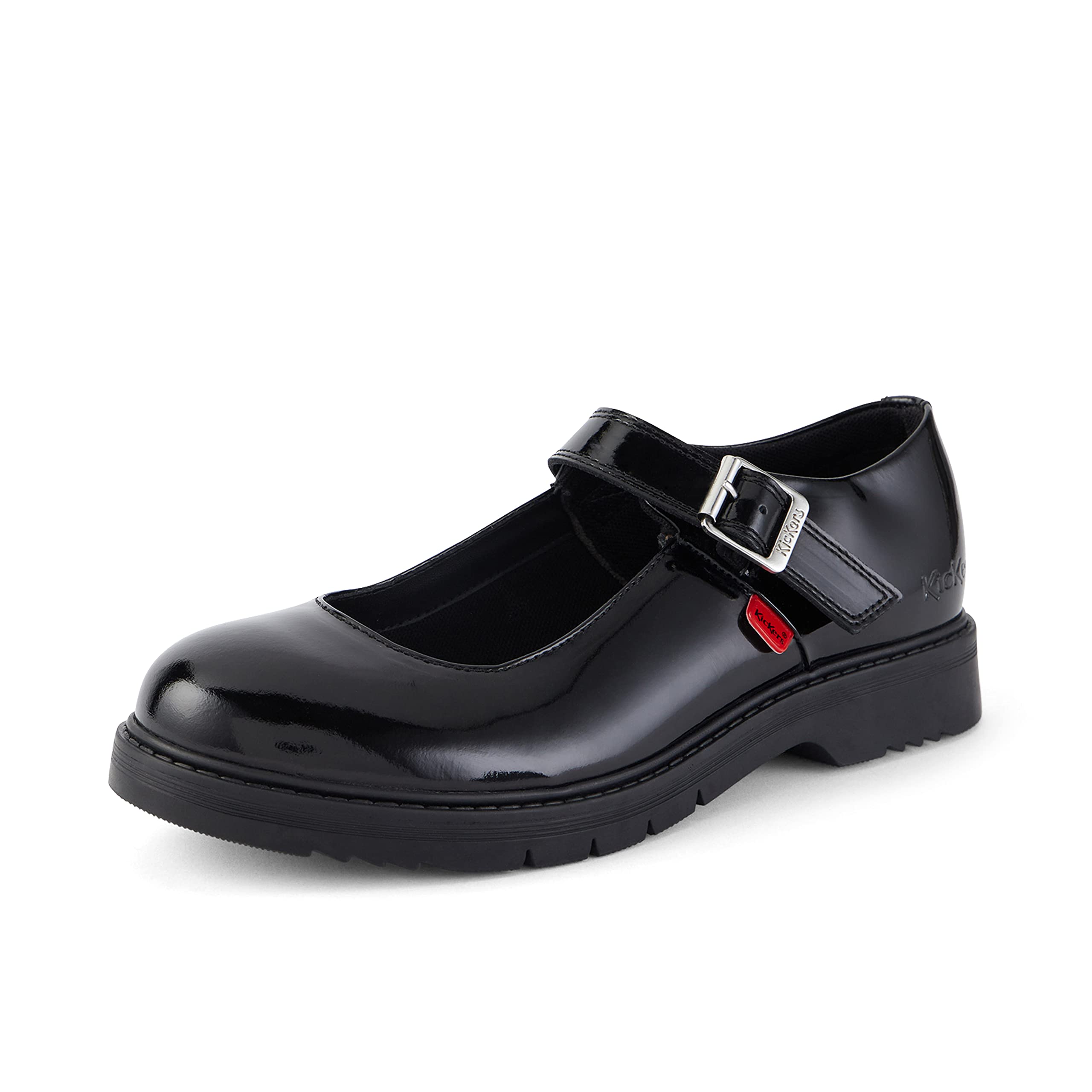 Kickers Women's Finley MJ Black Leather School Uniform Shoes - Comfortable & Durable for Class, Work & Daily Wear