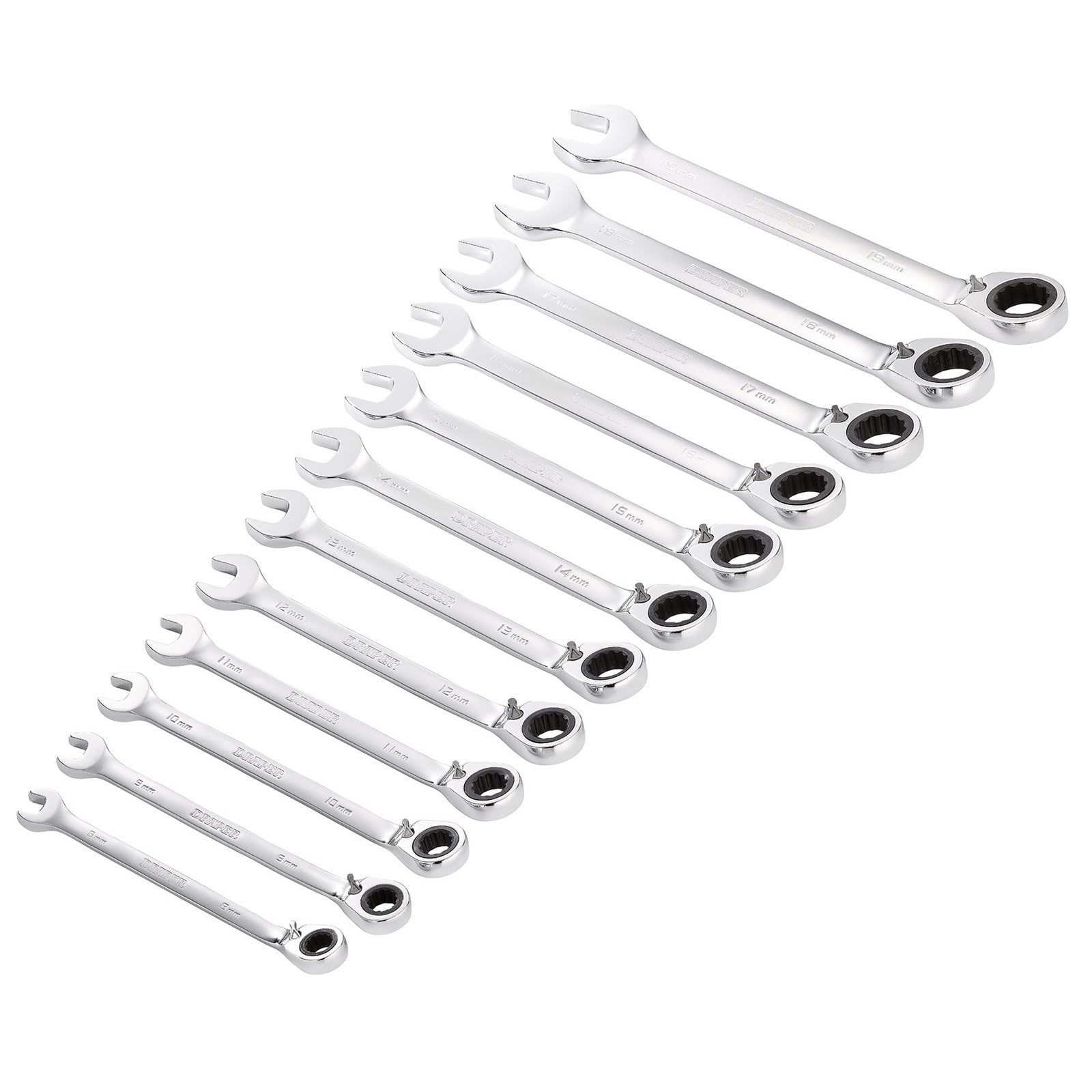 Draper 27692 HI-TORQ 12-Piece Metric Reversible Ratchet Combination Wrench Set - Professional Mechanics Tool Kit for Automotive Repair & DIY Projects