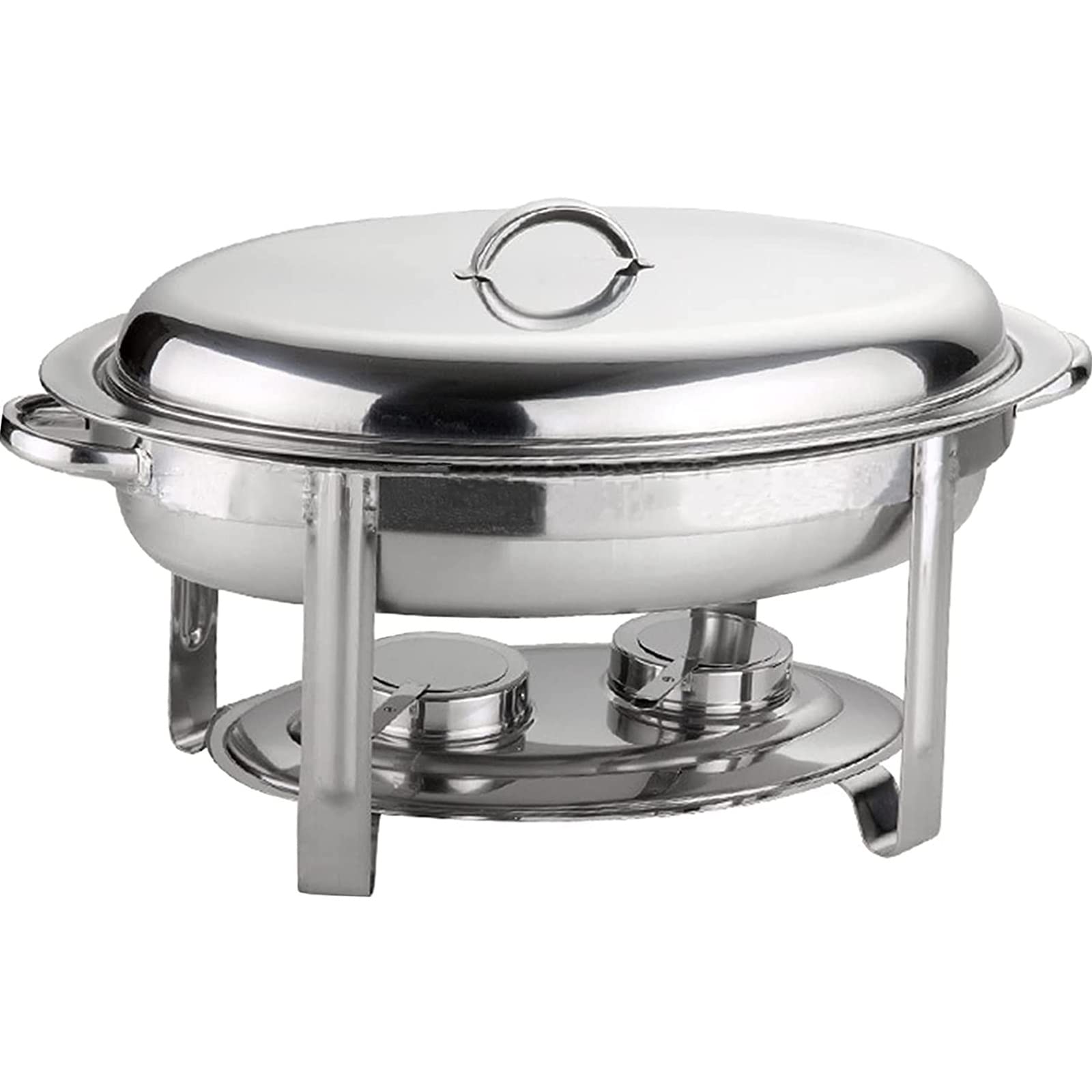 6 Quart Stainless Steel Chafing Dish Set - Buffet Catering & Party Serving Utensils with Deep Pans & Fuel Holder (Silver) - Perfect for Weddings, Banquets, and Buffet Events