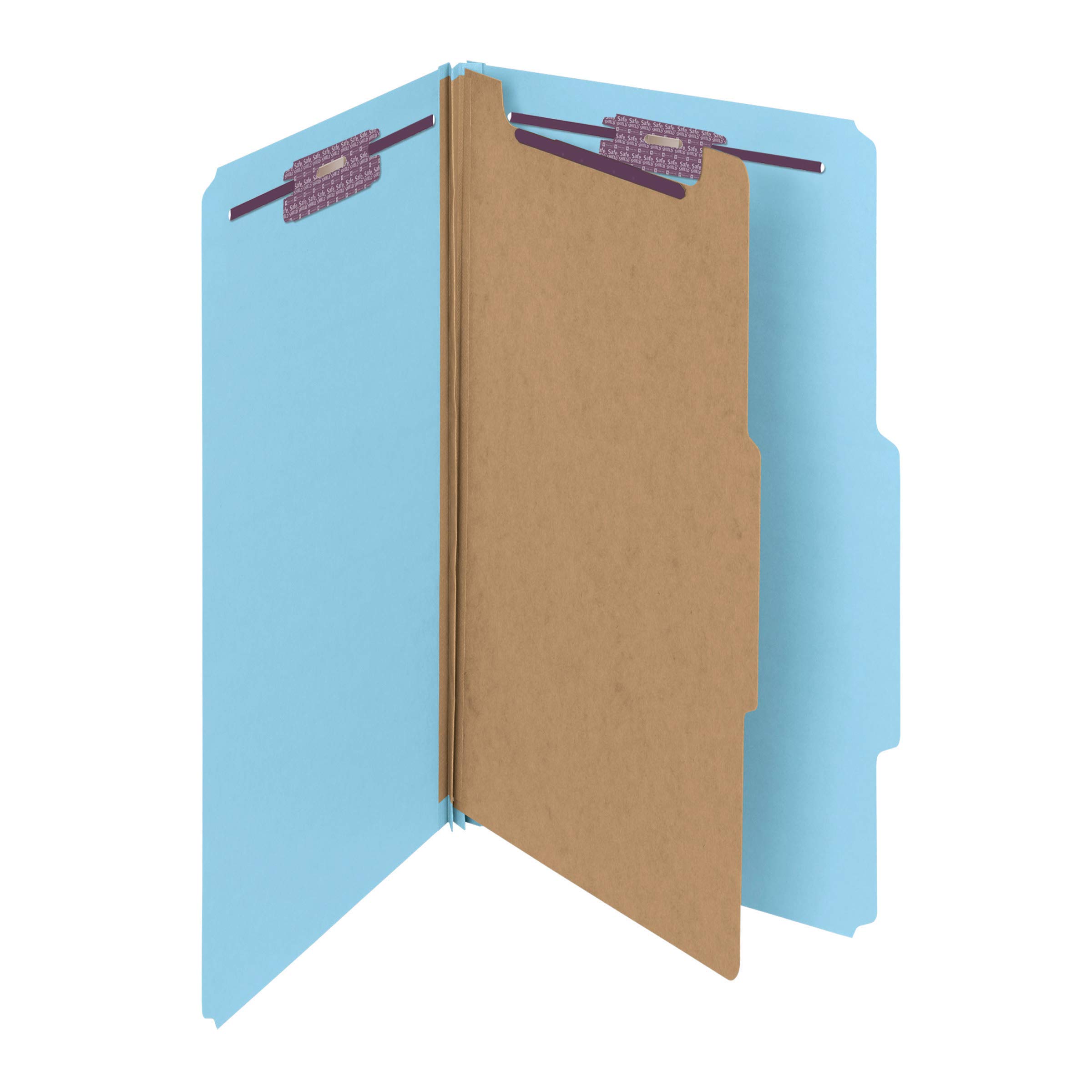 Smead Pressboard Classification File Folder with SafeSHIELD Fasteners - 1 Divider, 2