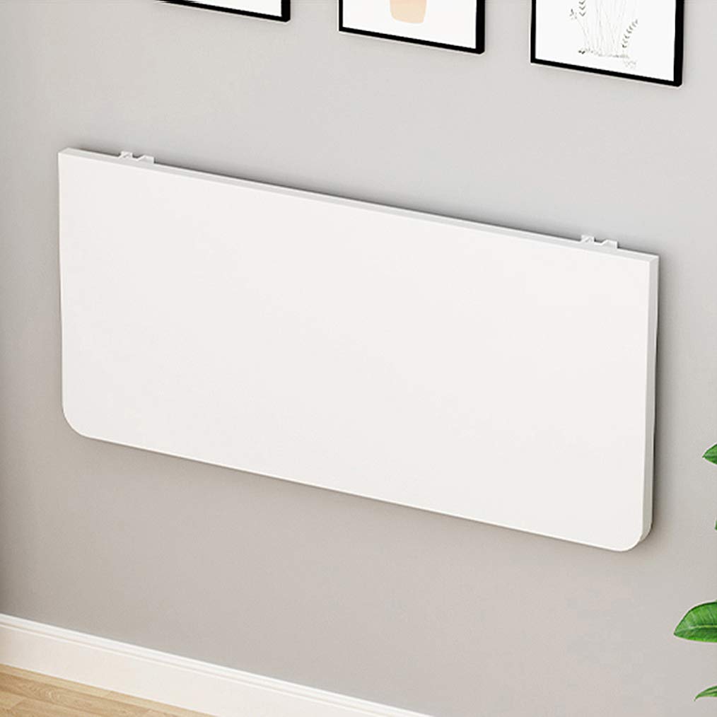 HORV Floating Drop-Leaf Folding Desk - Space Saving Wall Mounted Hanging Table for Kitchen, Study, Bedroom, Bathroom, Office or Balcony - Perfect for Small Apartments, Tiny Homes & Studio Living Spaces
