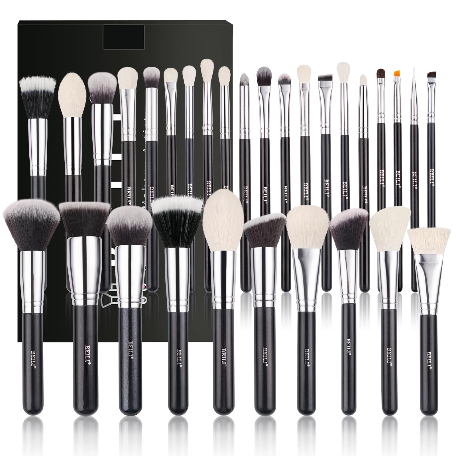 BEILI Professional 30-Piece Makeup Brush Set - Natural Goat Hair Foundation, Powder, Blush & Eyeshadow Brushes for Flawless Makeup Application | Perfect for Daily Use, Professional Makeup Artists & Travel