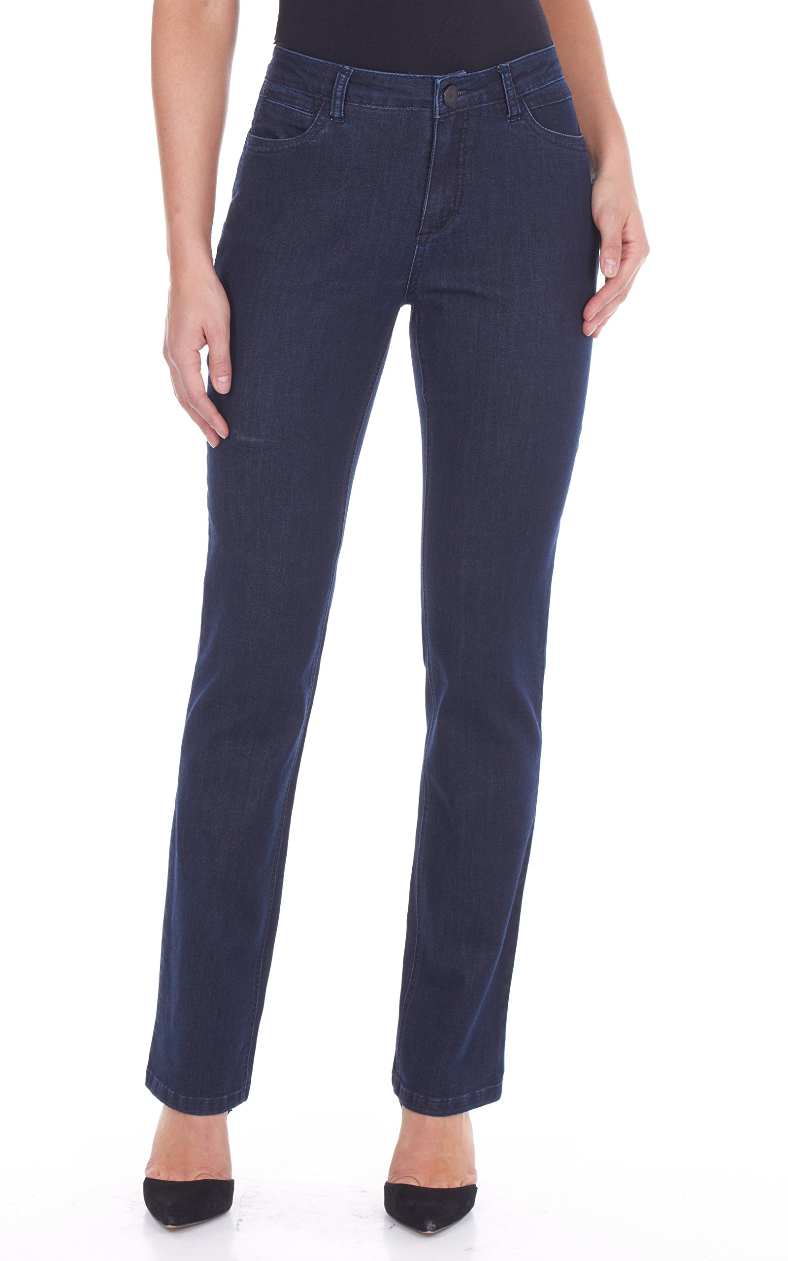 FDJ Women's Straight Leg Denim Jeans - Olivia Mid Rise Stretch Comfort Fit (Style #2352002) | Perfect for Casual Wear, Office Outfits & Weekend Outings