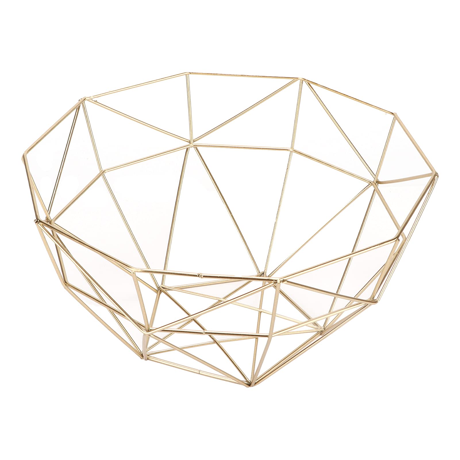BORDSTRACT Gold Plated Iron Wrought Fruit Bowl - Elegant Hollow Design Kitchen Countertop Decor for Fresh Fruit Storage | Perfect for Home, Dining Room & Living Room Display