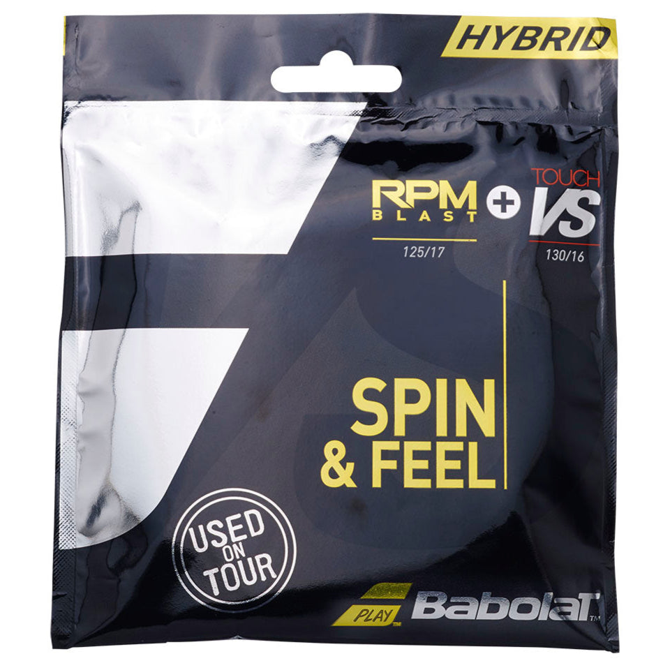 Babolat Spin & Feel Hybrid Tennis String Set - RPM Blast 17/1.25 & Touch VS 16/1.30 - Perfect for Competitive Play & Enhanced Performance on Clay & Hard Courts