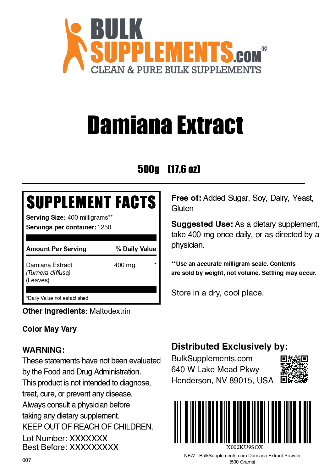 Organic Damiana Extract Powder for Energy & Libido Boost - Herbal Supplement for Stress Relief & Relaxation - Perfect for Tea, Smoothies & Wellness Drinks