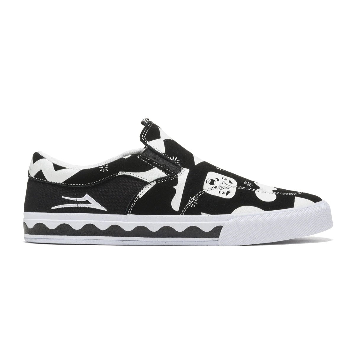 Lakai Owen VLK Skate Shoes - Black, White & Suede - High-Performance Skateboarding Shoes for Street & Park Riding