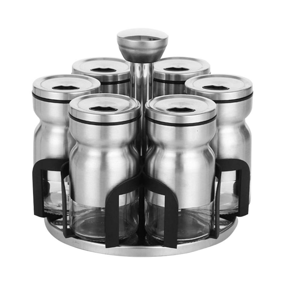 HEMOTON 360° Rotating Spice Rack Organizer - 3 Tier Countertop Spice Holder Tower for Kitchen, Pantry & Dining Room - Space Saving Herb & Seasoning Storage Solution for Cooking & Baking Needs