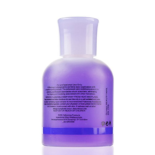 60ml Q Acrylic Nail Liquid Monomer for Professional Nail Art - Travel Grooming Kit with Comb for Men (Purple, One Size) - Perfect for Salon, Home Manicures & On-the-Go Nail Care