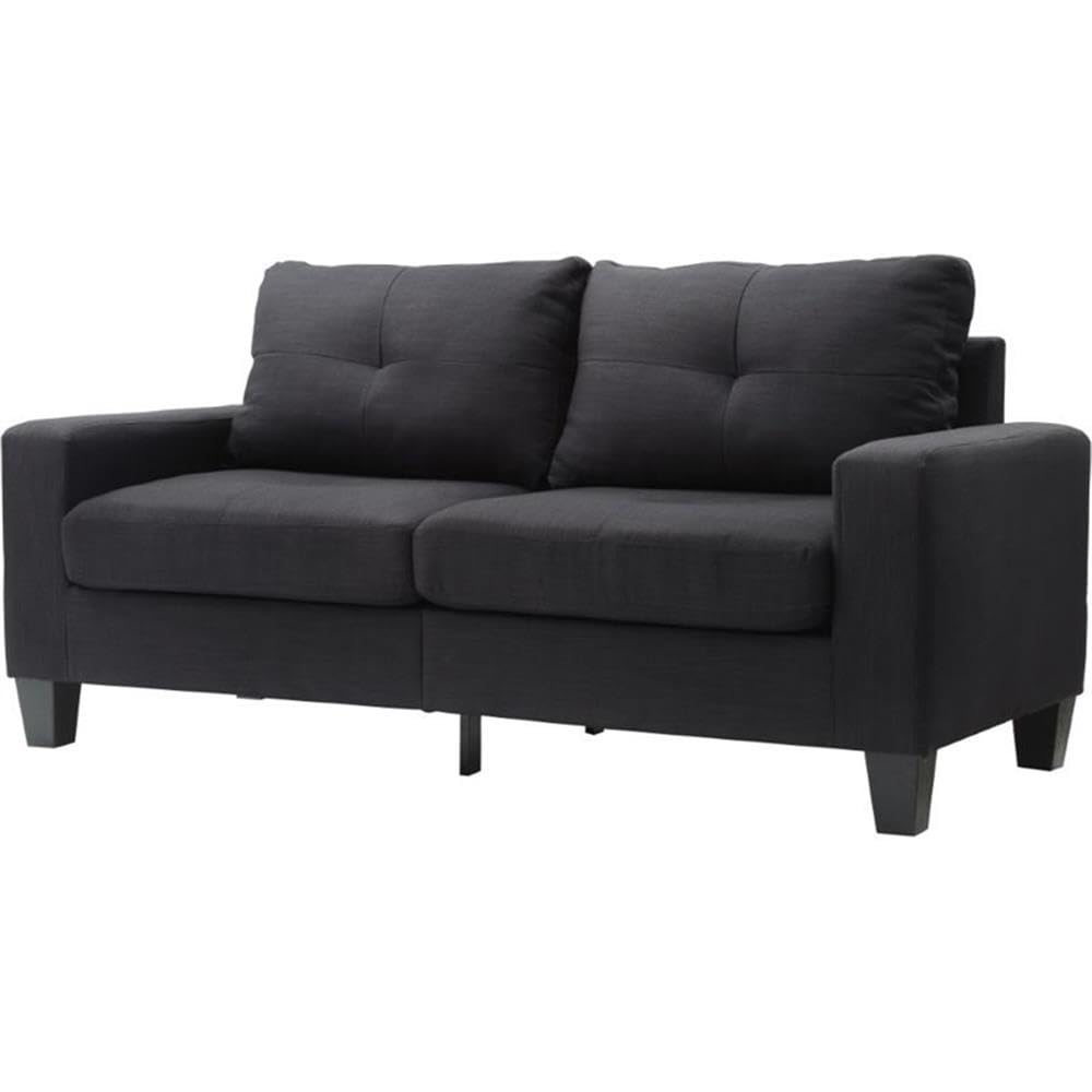 Glory Furniture Newbury Twill Fabric Modular Sofa in Black - Modern Sectional Couch for Living Room, Lounge & Home Theater
