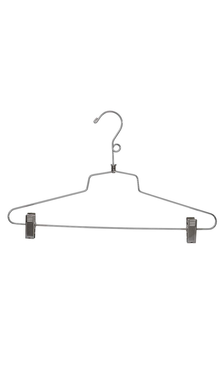 SSWBasics 16-Inch Chrome Metal Hangers - Pack of 100 for Closet Organization, Retail Display & Garment Storage - Durable All-Purpose Clothes Hangers for Home, Office & Commercial Use